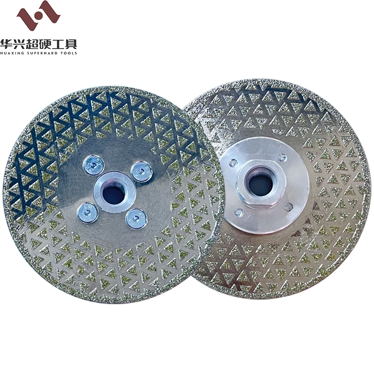Diamond cutter wheel Electroplated Double Sides Triangle Shape 5inch 115mm Grinding Saw Blade
