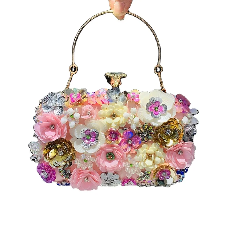 2024 NEW YCH Wholesale Handmade Acrylic Evening Clutch Bag For Women Formal Party Rattan Evening Bag Bucket Evening Bag