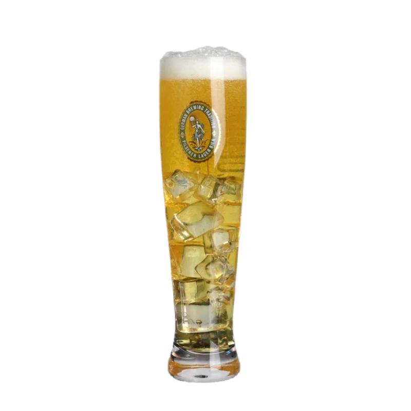 Customized 475ml 16oz Big Beer Glass Cup Conical Pilsner Altitude Beer Glass With Decal printing With Heavy Bottom