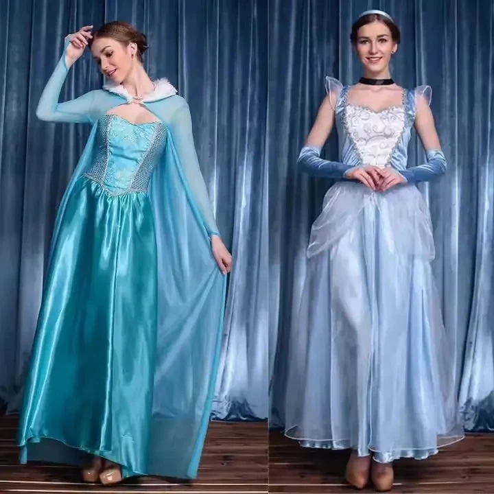 Halloween Princess cosplay costume animation cosplay adult elsa Elegant Queen Princess Dress For Adult