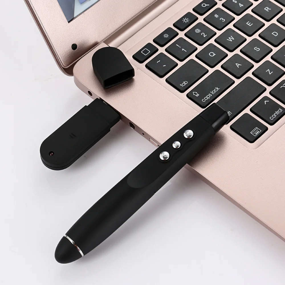 2.4Ghz Mini Wireless PPT Page Turning Pen Remote Control with USB Receiver for Linux Mac
