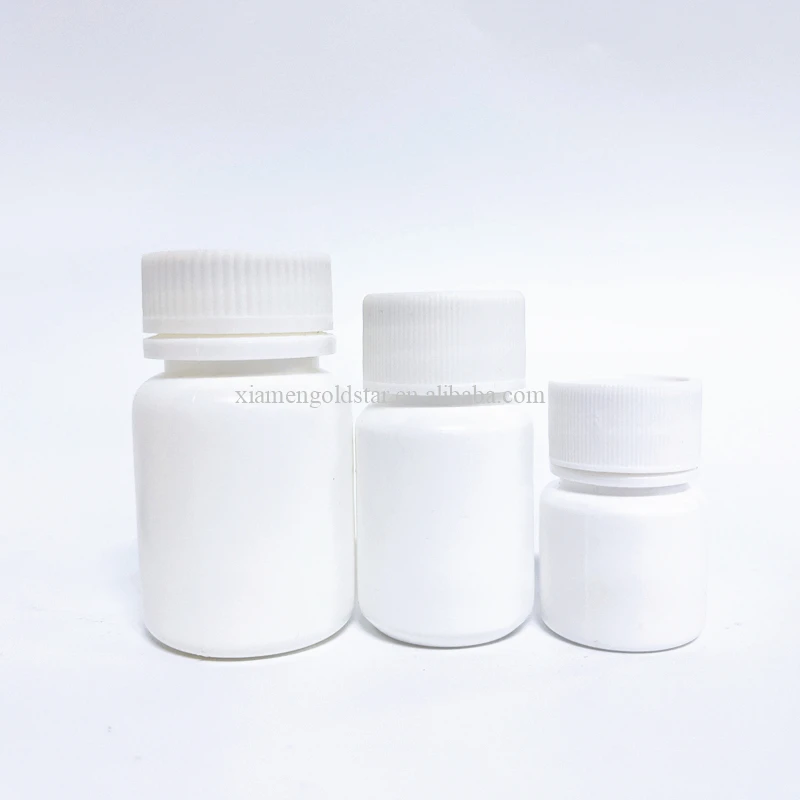 Empty 60ml HDPE plastic baby white talcum powder bottle packaging container with sifter screw cap lid