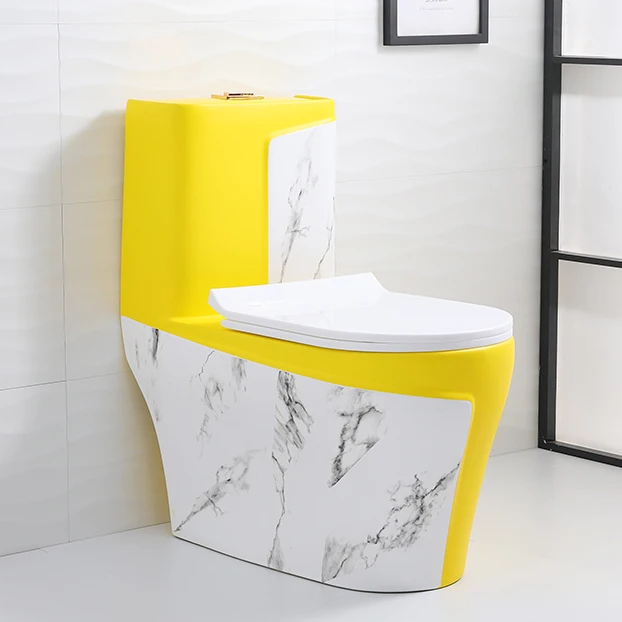 New design fashion purple color bathroom p trap one piece toilet commode ceramic marble toilets