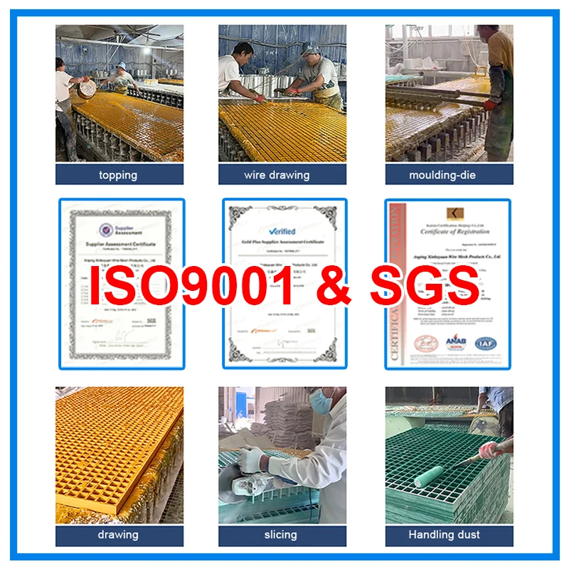 Anti Slip Safety Fiber Reinforced Plastic OEM Service Floor FRP Grating Light Weight High Strength FRP