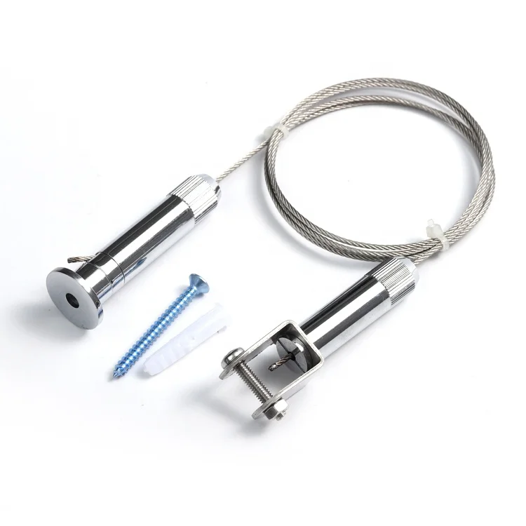 China Factory aluminium brass self-locking wire cable display system for signage and advertising picture