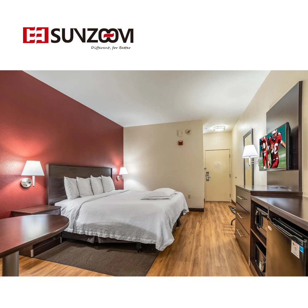 Modern Red Roof Inn Casegoods Set Hotel Furniture