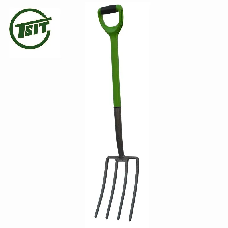 
steel pitch farm garden steel fork with fiberglass handle 