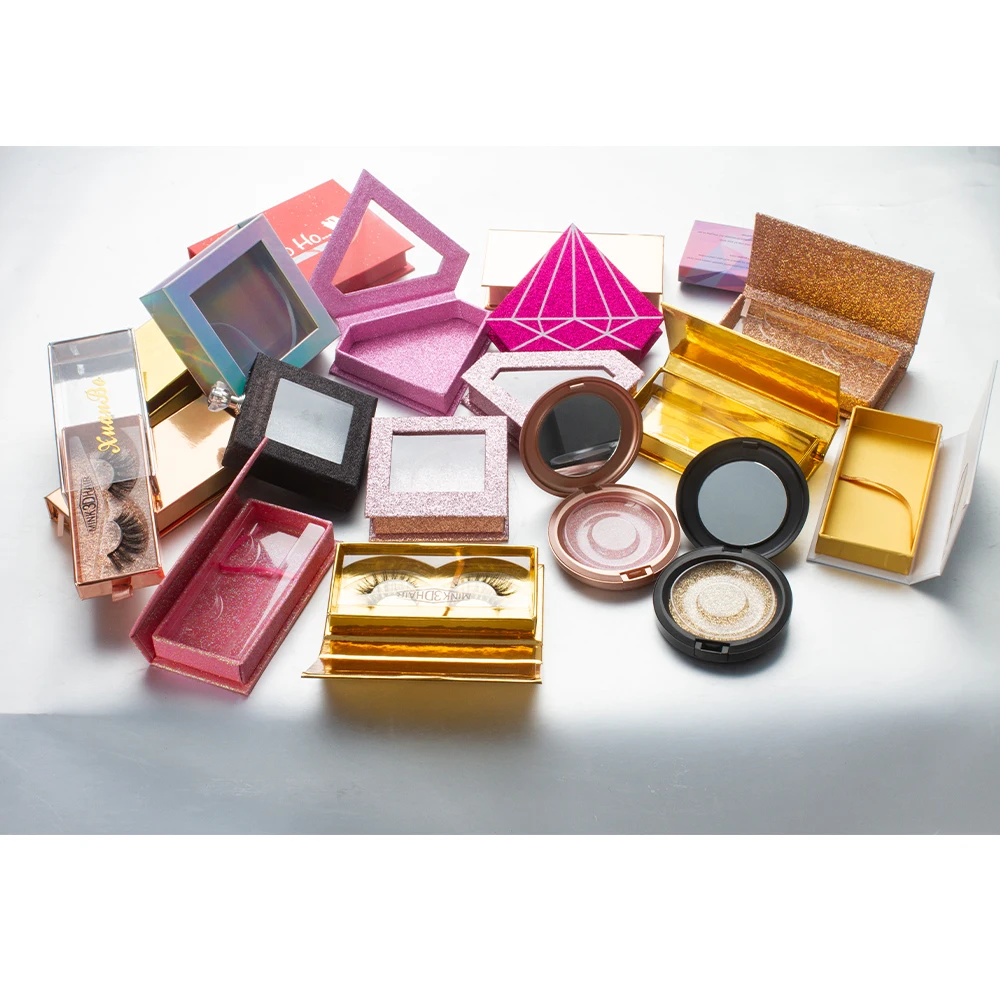 Light silver pink green purple heart shaped magnet fur eyelash box custom blister packaging 2019 private label box black