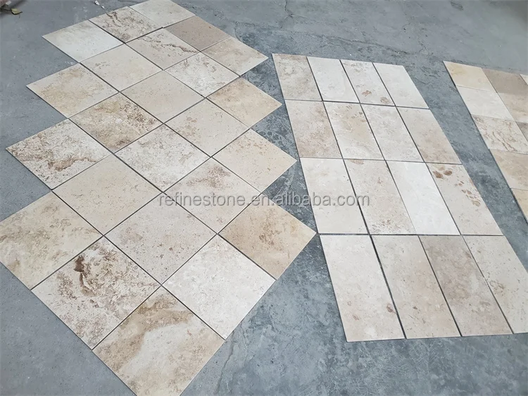Coffee brown travertine outdoor tiles for swimming pool