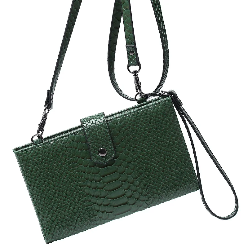 Elegant Business Travel Design Ladies Python Crossbody Card Holder Bag Pursse Women Snake Phone Wallet