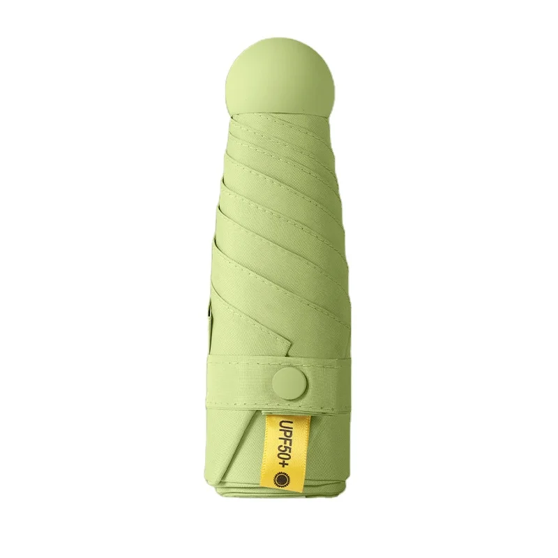 Hot sale cheap 19 inch 8 K high quality sun mini folding long capsule vinyl coated anti-uv umbrella wholesale