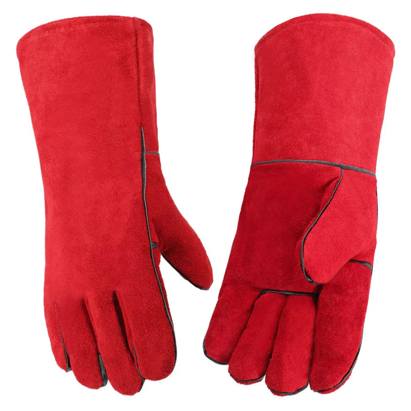 
Gardening Gloves Safety Leather Pigskin Full Leather for Women Men Anti Cut Grade Pink Working Gloves 