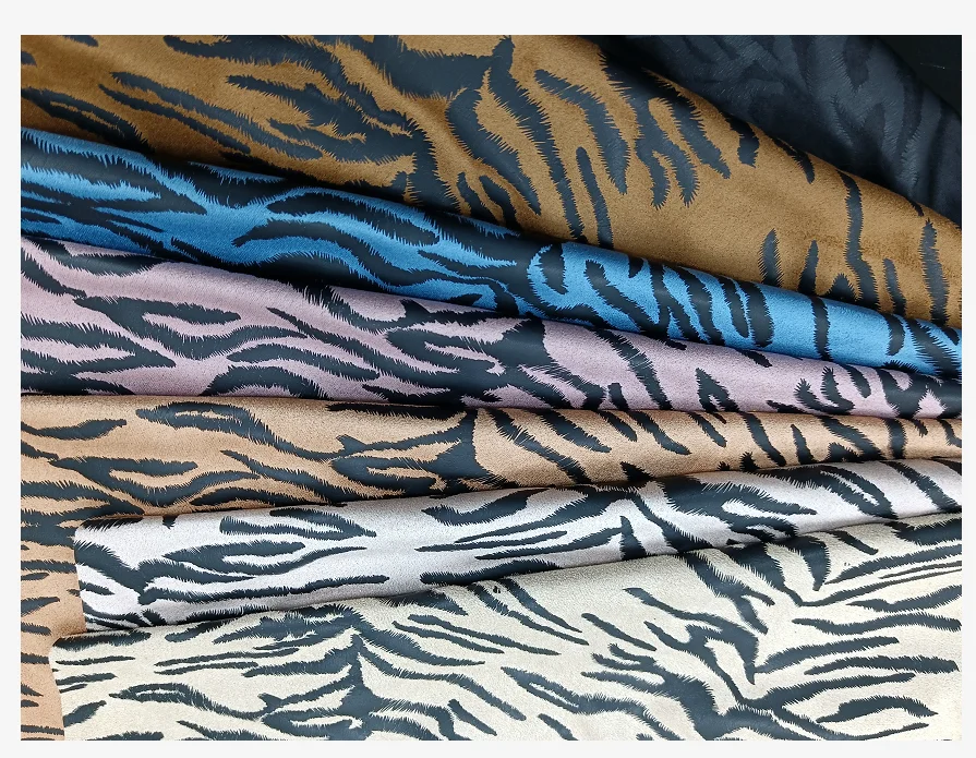 zebra foiled 100%polyester recyele weft knitted suede breakable dark materials clothing for garment sandvik materials technology