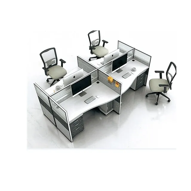 Wholesale Factory Sale Luxury Office Workstation Wire Hidden 4-People Capacity Aluminium Frame Call Center Partition Boss CEO