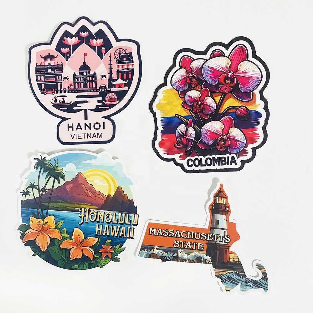 Custom Printing Die Cut Vinyl Stickers, Adhesive Waterproof PVC Label Company Logo Design Cartoon Stickers