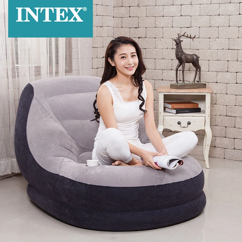 Intex мебель классический цвет воздушный диван и ножной стул с отверстием для чашки 68654 надувной ленивый диван для помещений