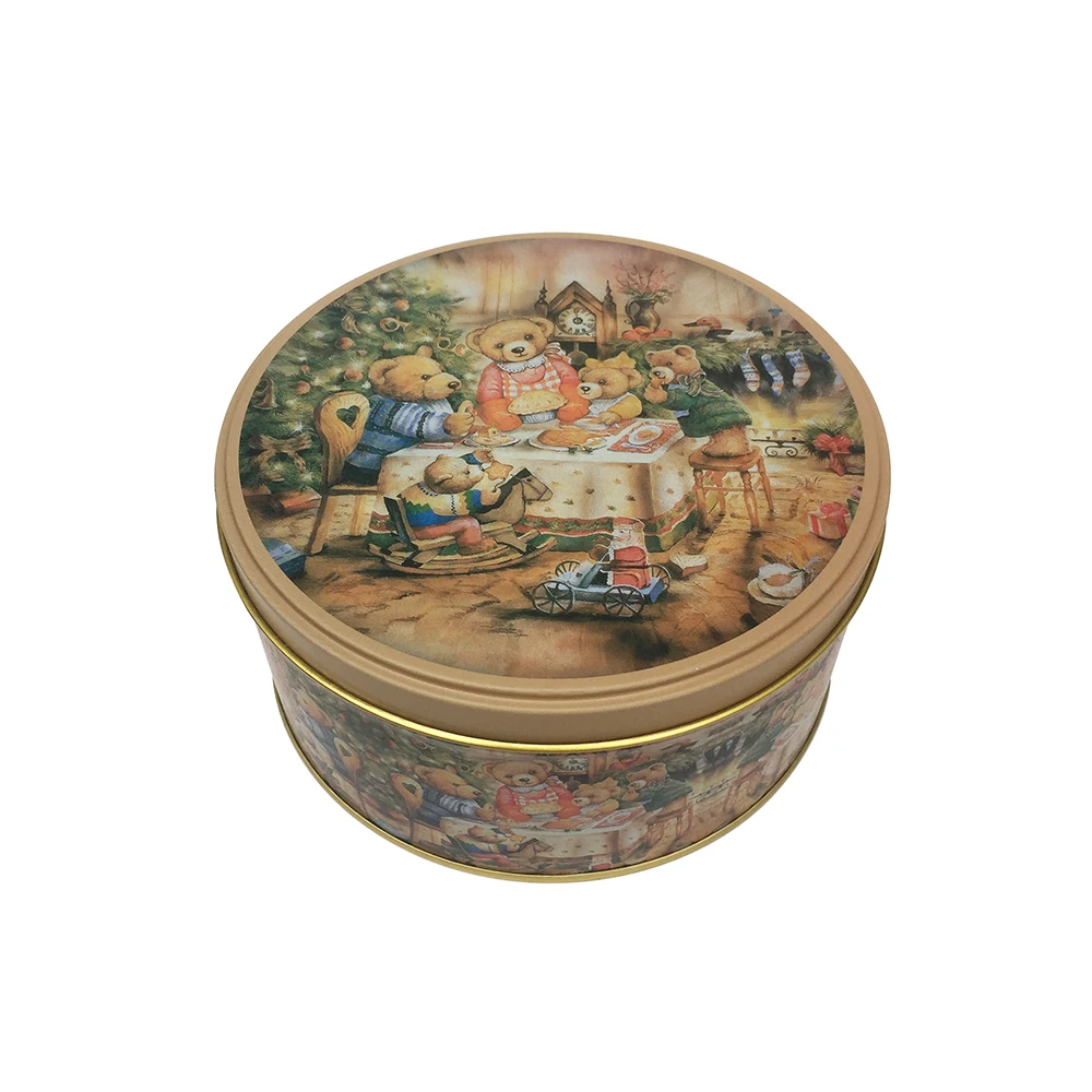 13.5*6.8 cm tinplate metal food grade cookie containers cream jar packaging tin box with lid