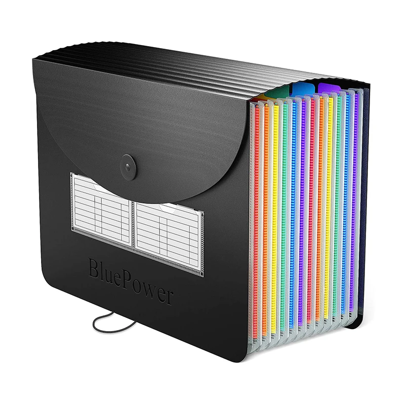 12 кармашков типа «гармошка» файл Органайзер портативный расширение пластиковые подачи коробка типа «гармошка» документ с цветными вкладками