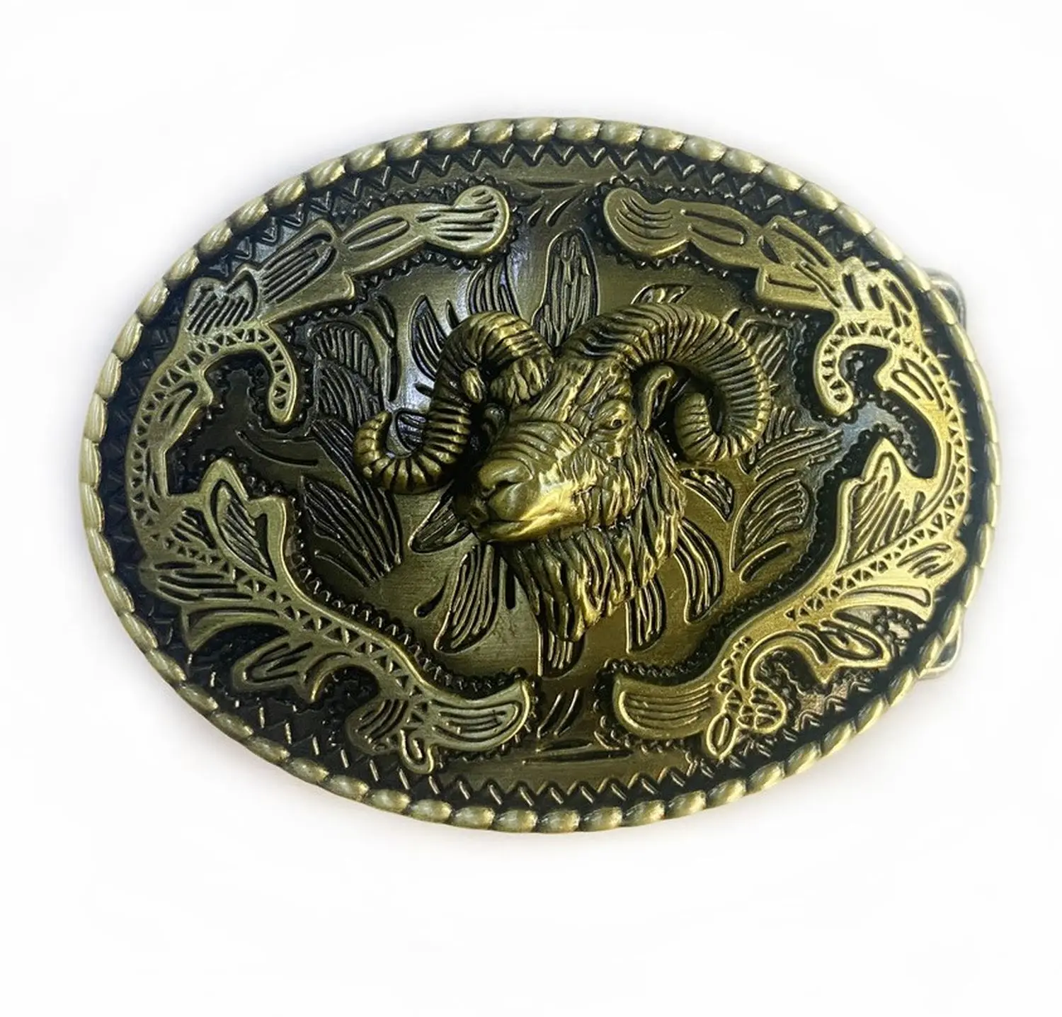 Vintage Zinc Alloy Animal Goat Belt Buckle Men Fashion Belt Buckle