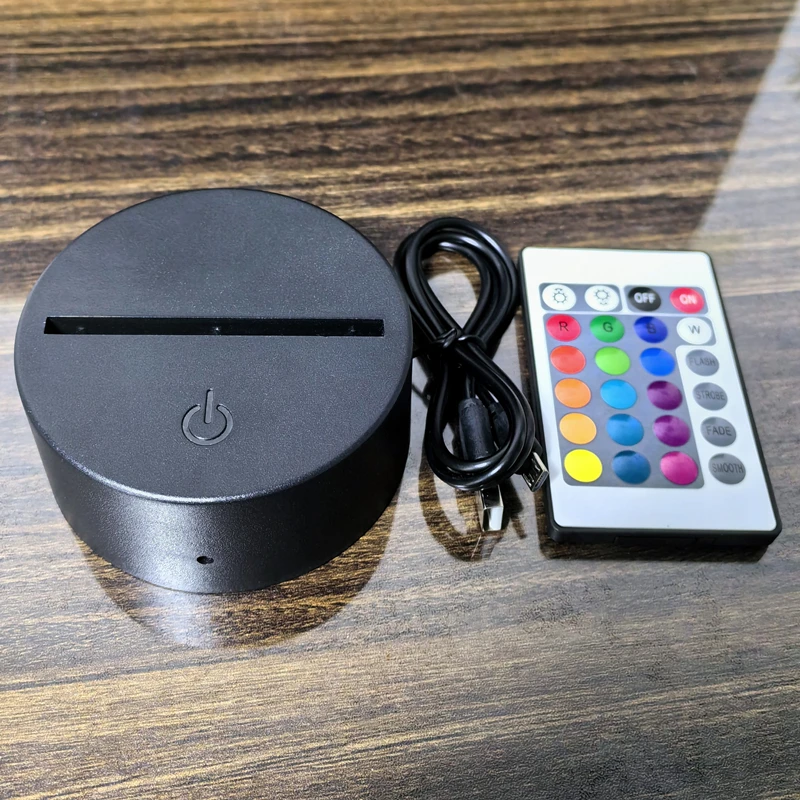 USB cable touch 3D LED lamp holder, night light replacement, 7-color color lamp base