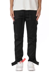 Брюки-карго мужские повседневные, нейлоновые штаны с боковыми кнопками, на завязках