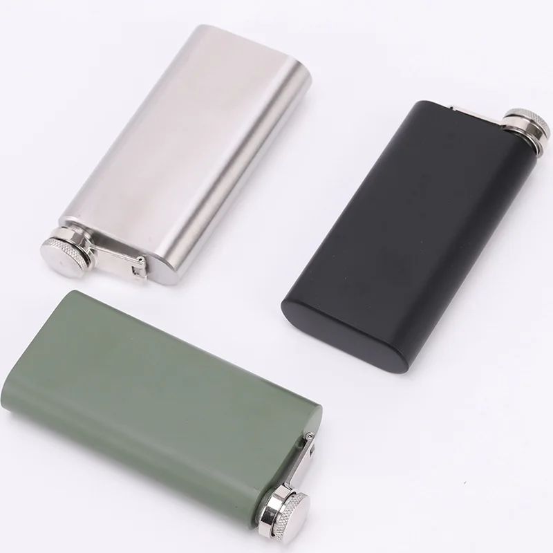 5 oz Army Green 304 Stainless Steel Whiskey Wine Hip Flask with Custom Laser engraved Logo