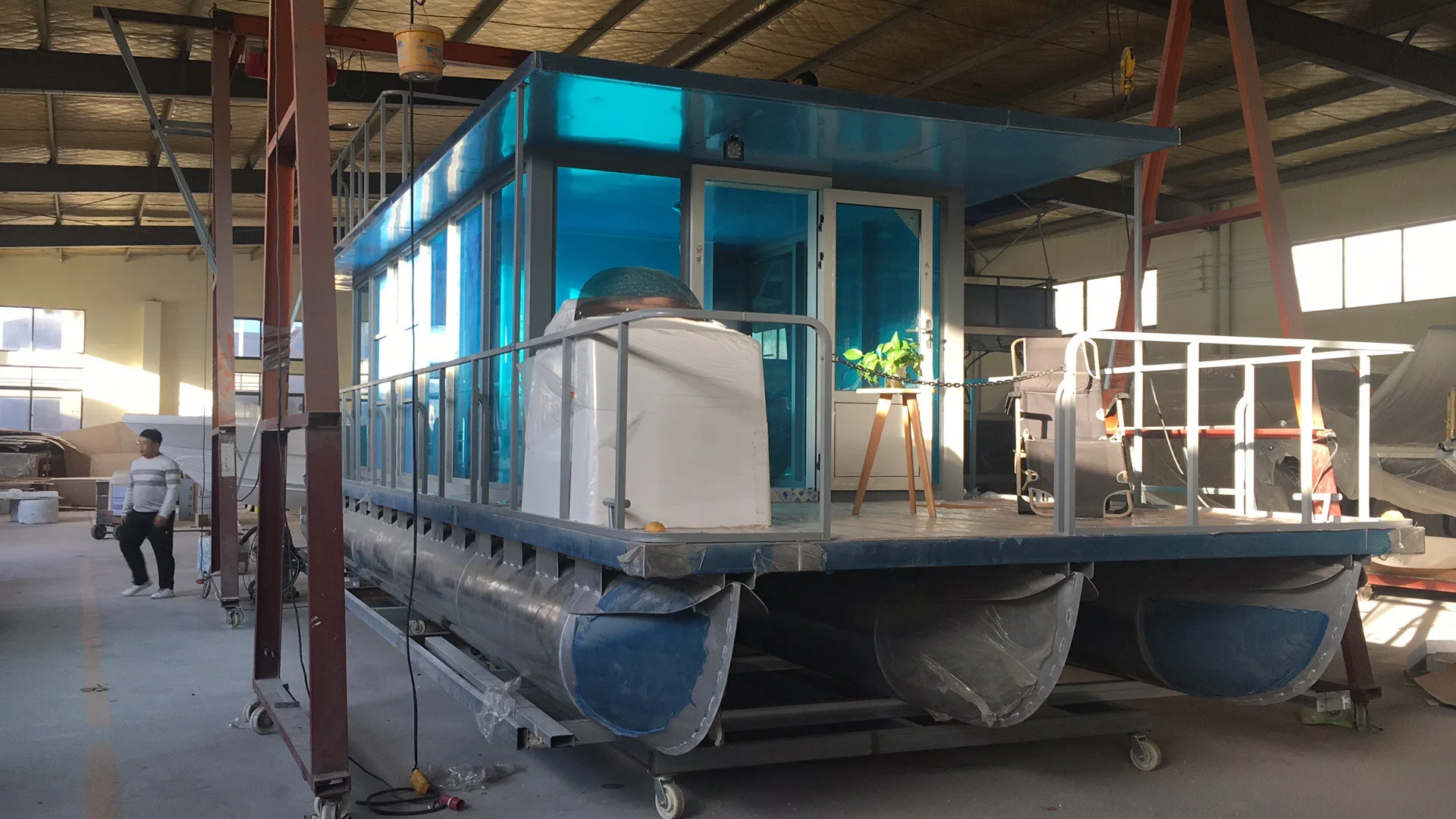 36ft Rental House Boat Aluminum 5083 Commercial Pontoon House Boat For Sale