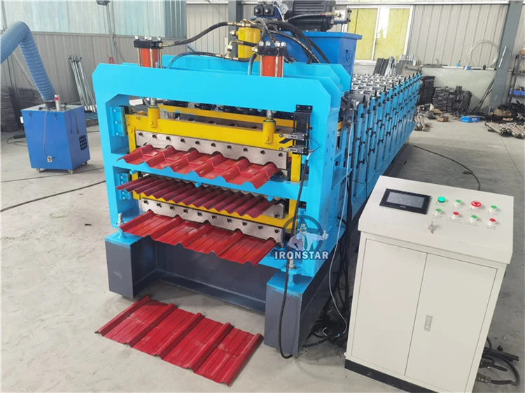 Double Layer Roof Tile And Wall/Roofing Roll Forming Machine For Clay Tiles Production