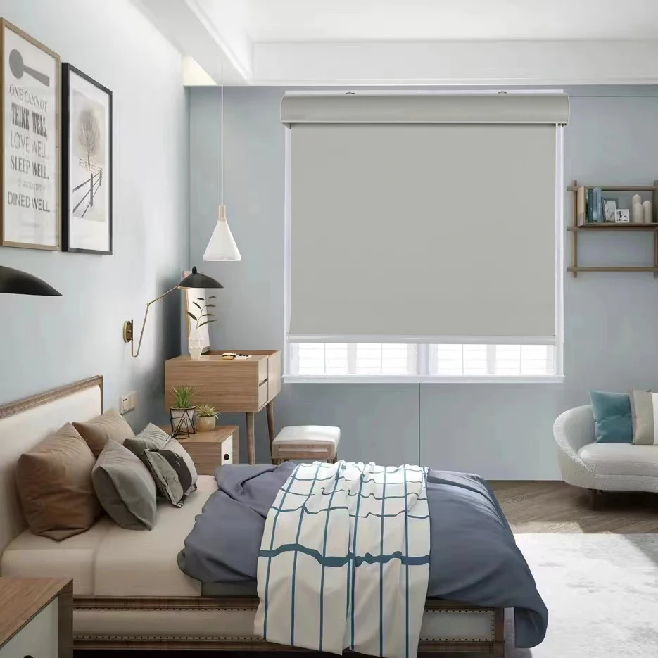 Готовые шторы затемняющие роликовые из ткани прозрачная цепочка белый индивидуальный набор французского окна горизонтальный стиль узор