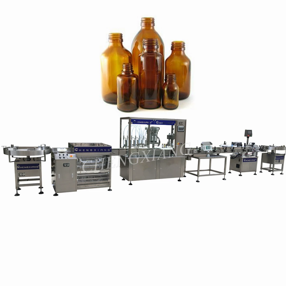 
PLC control automatic 10 to 100ml liquid fill and cap machine 