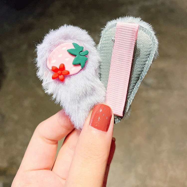 5 pcs sets/New winter arrival cartoon colorful cute Plush Hair Clip Sets