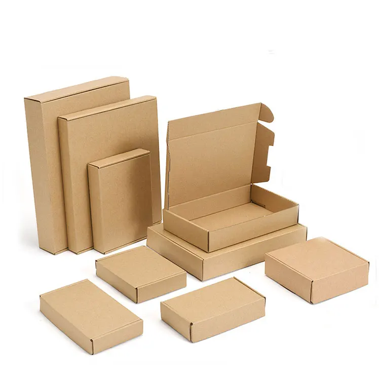 Custom Logo Printed Corrugated Cardboard Packing Mailing Boxes Wholesale Color Recycled Brown Shipping Paper Box