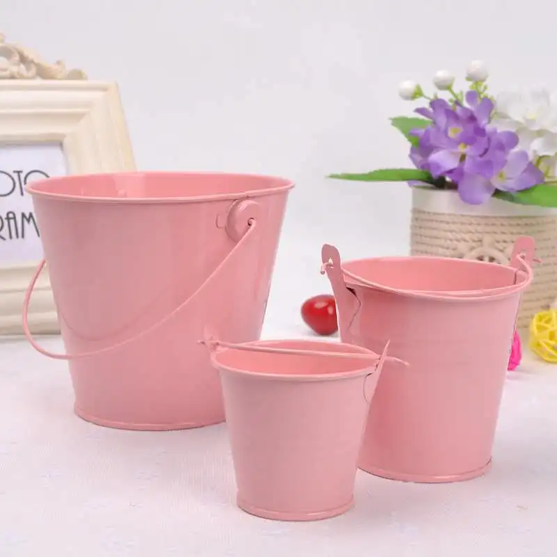 Home decoration mini size bucket galvanized metal bucket for garden plant pot bucket