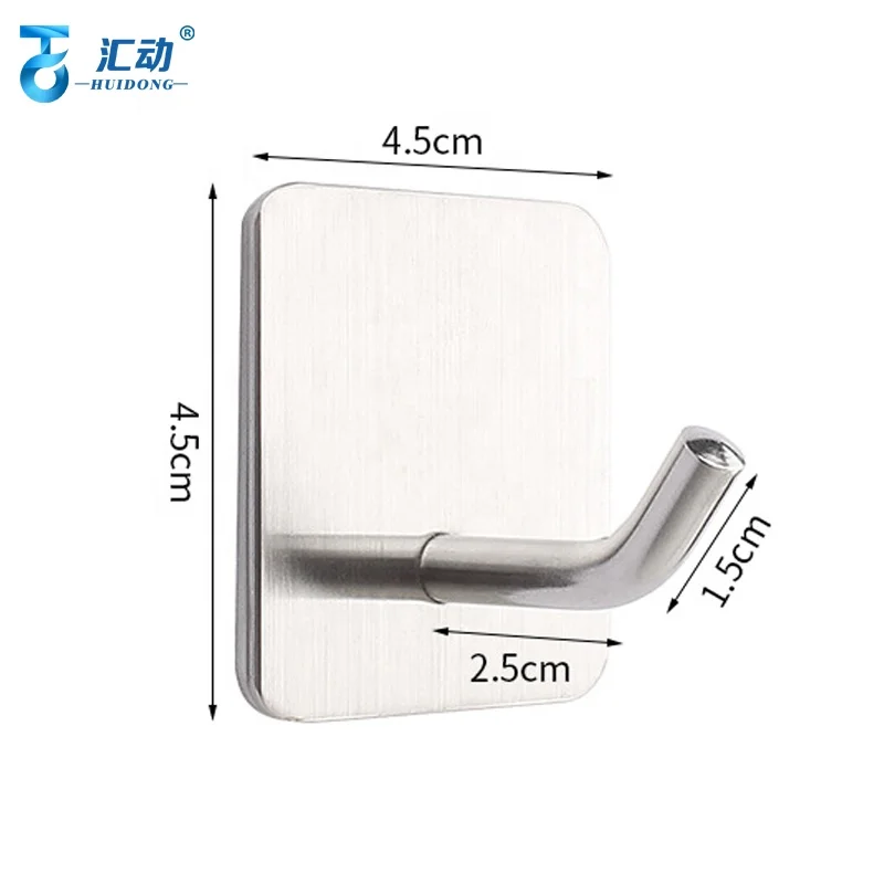 Self Adhesive Black Hanging hooks Robe Coat Towel rack Kitchen Bathroom Rustproof Heavy Duty Space Stainless Hook