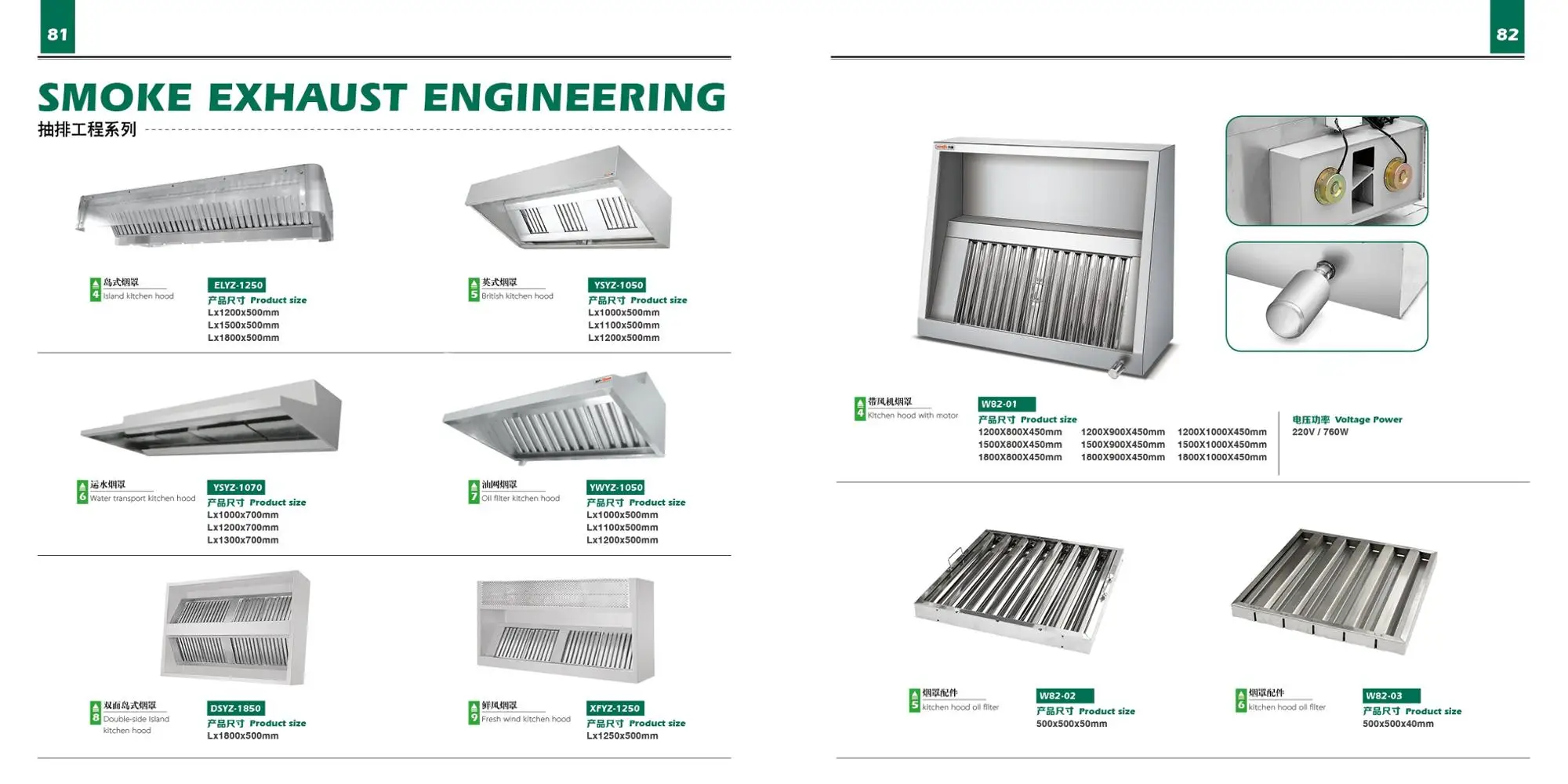 Knock-Down Stainless Steel Kitchen Chimney Baffle Filters Factory In Australia/Commercial kitchen Range hood oil filter traps