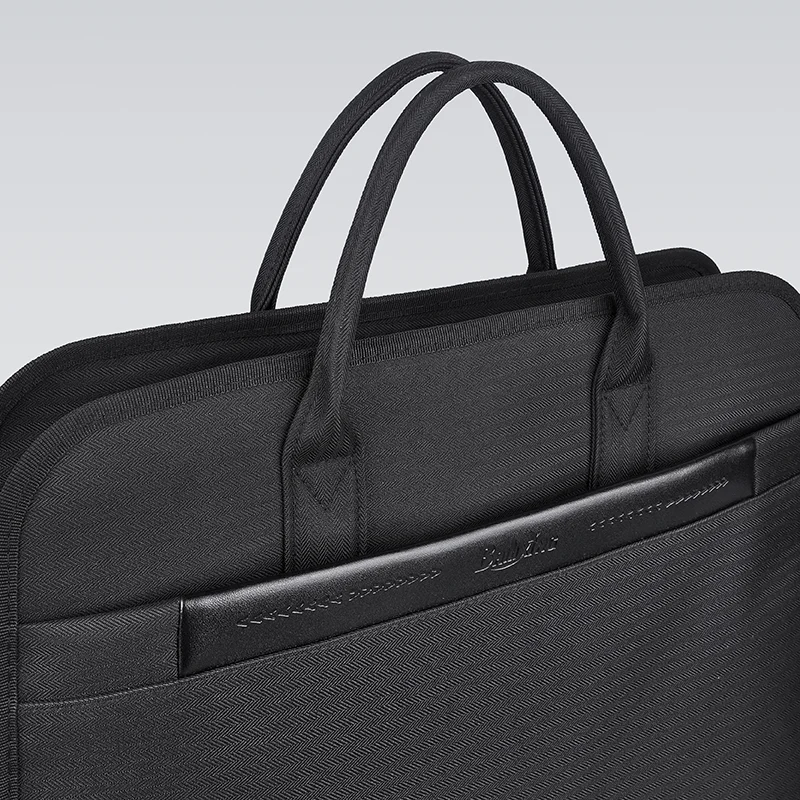 New Design B-2501 Large-Capacity Expending Black Business Briefcase PU Leather Office 15 Inches Laptop Bag For Men