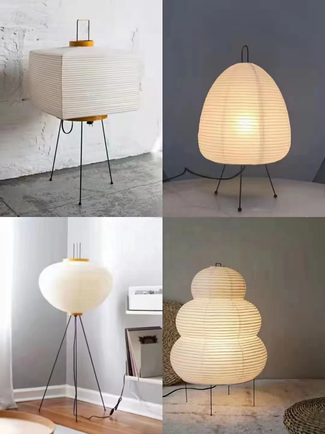 Handmade paper lamp  iron bracket  LED table light Diminum lantern floor lamp Bedroom decorative rice paper floor lamp