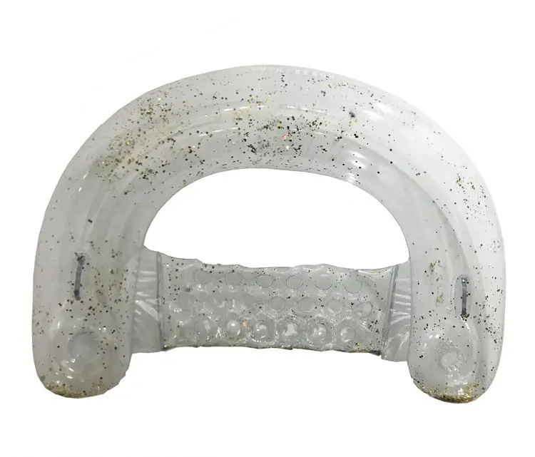 Inflatable Air Beach Sofa Pool Floating Lounger Chair with Glitter