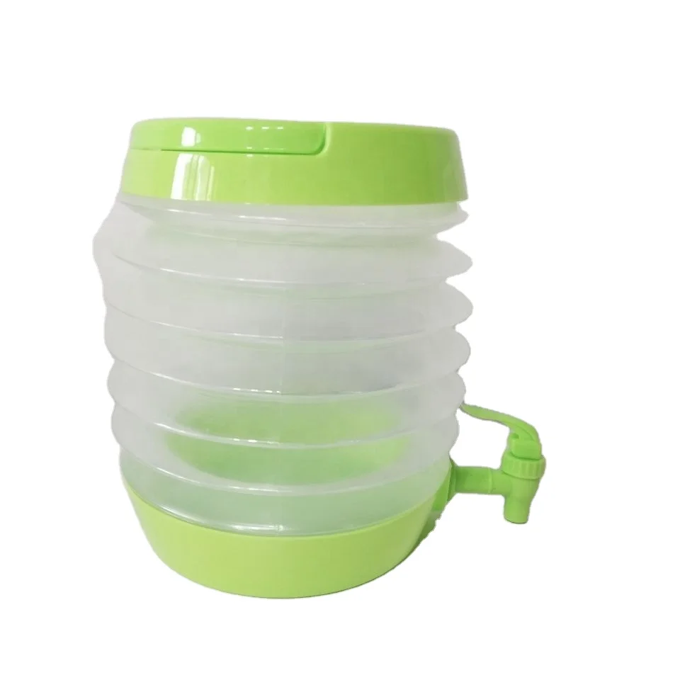 foldable plastic bottle 1gal for juice or water with tap keep item cooling chest bottle
