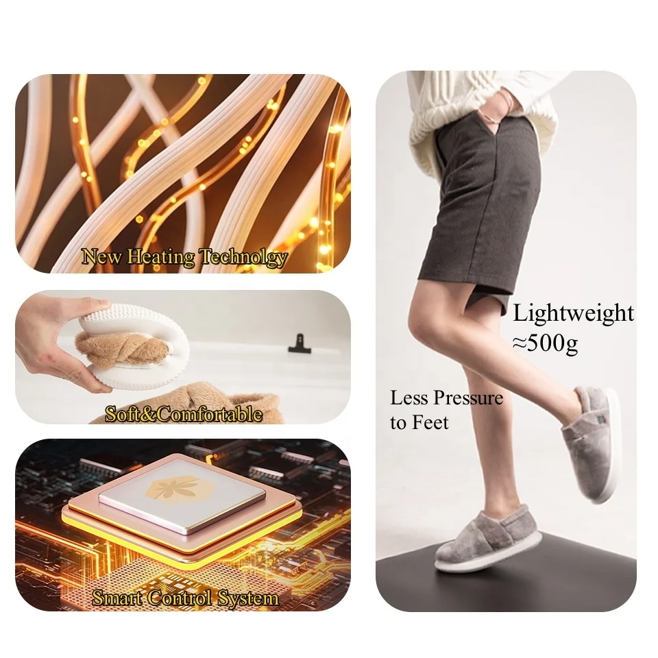 2023 High Quality Designer Womens Heated Casual Shoes Foot Warmer OEM Winter Smart Heating Shoes for Women