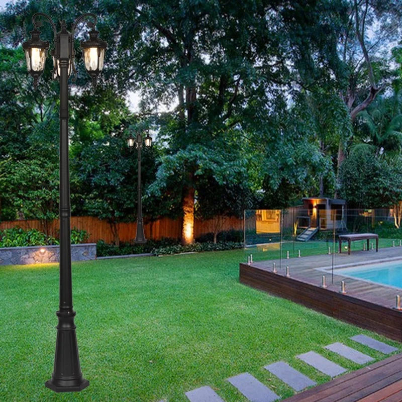Waterproof LED Garden Light Antique Street Light Double arms Vintage garden light