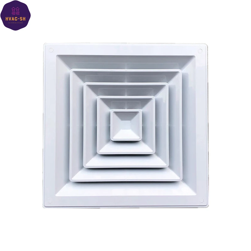 HVAC-SH Aluminum Ceiling Havc 4-Way Supply Air Diffuser Conditioning Square Ac Ceiling Air Diffusers