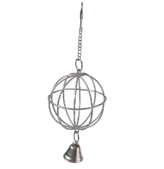 
Small Animals Rabbit Guinea Pig Hanging Fruit Grass Hay Metal Treat Ball With Bell 