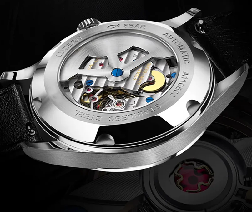 Popular stainless steel case calendar small second hand men automatic mechanical watches