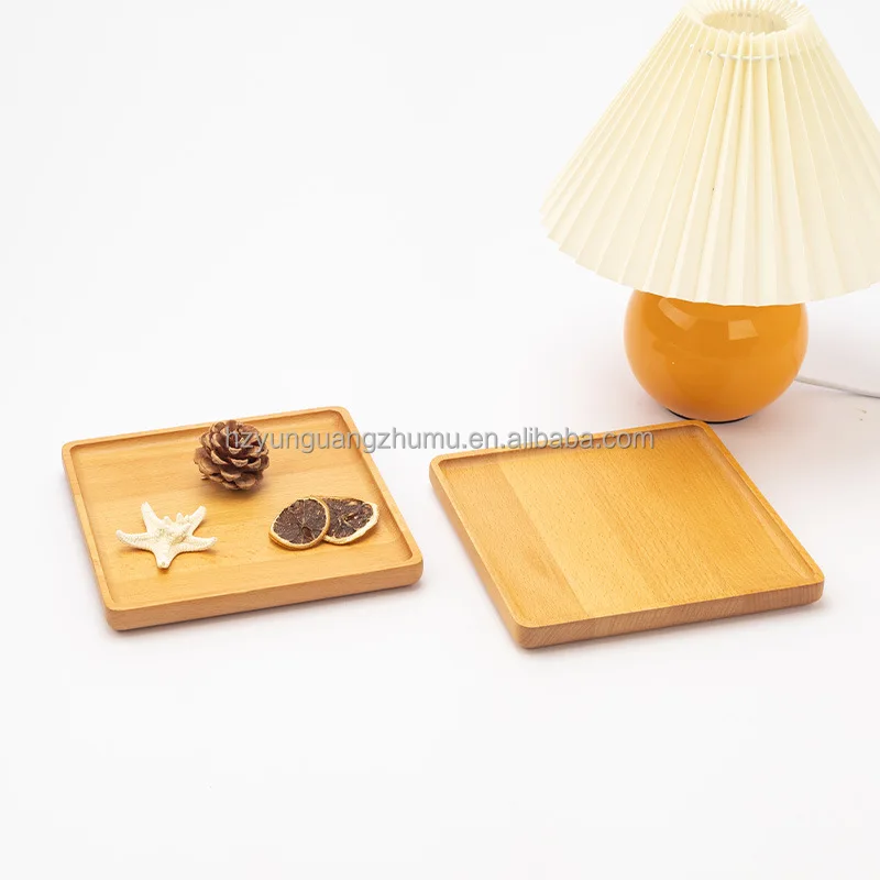Wooden Tableware Solid Wood Plates Fruit Hotel Barbecue Plates Meal Plates Beech Wooden Trays