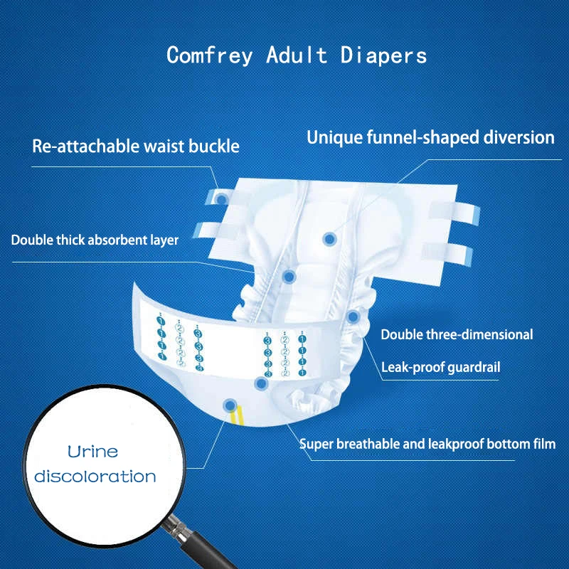 Cheapest Double Leak-proof Visible Legcuff Pe Film Pp Bande Couches Pour Adultes Panty Super Thick Adult Diapers