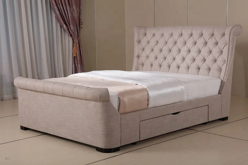 
padded soft bed frame double latest wooden divan bed design 
