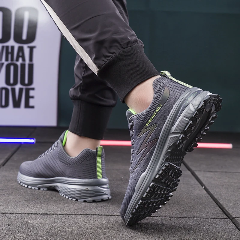 Factory Direct Sale  black larger size lace up strap rope material knit tennis mesh pure solid color black runner sneaker shoes