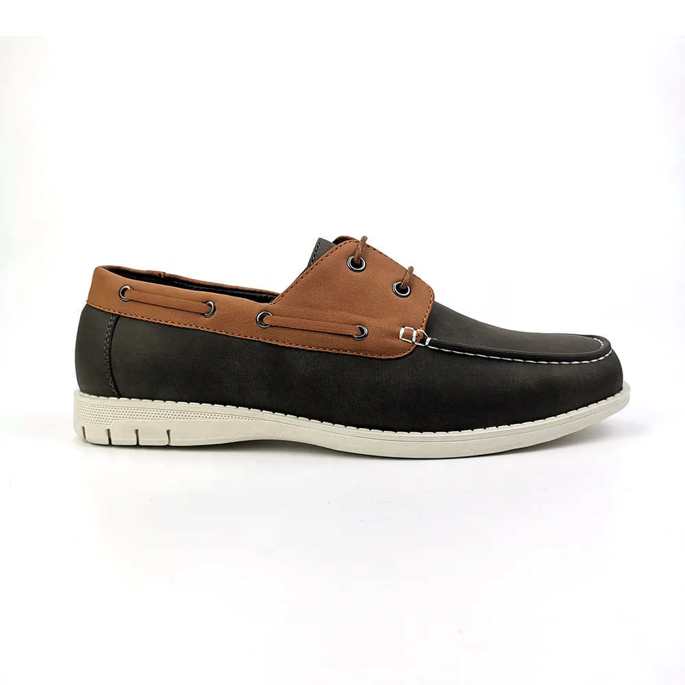 Flat Casual Shoes PU Leather Loafers Men Boat Shoes Wholesale