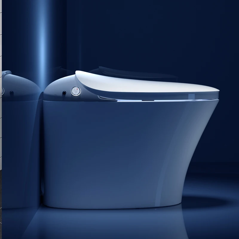 Electronic Wc One Piece Bathroom Smart Toilet Auto Operation Foot Sensor Flushing Smart Toilet